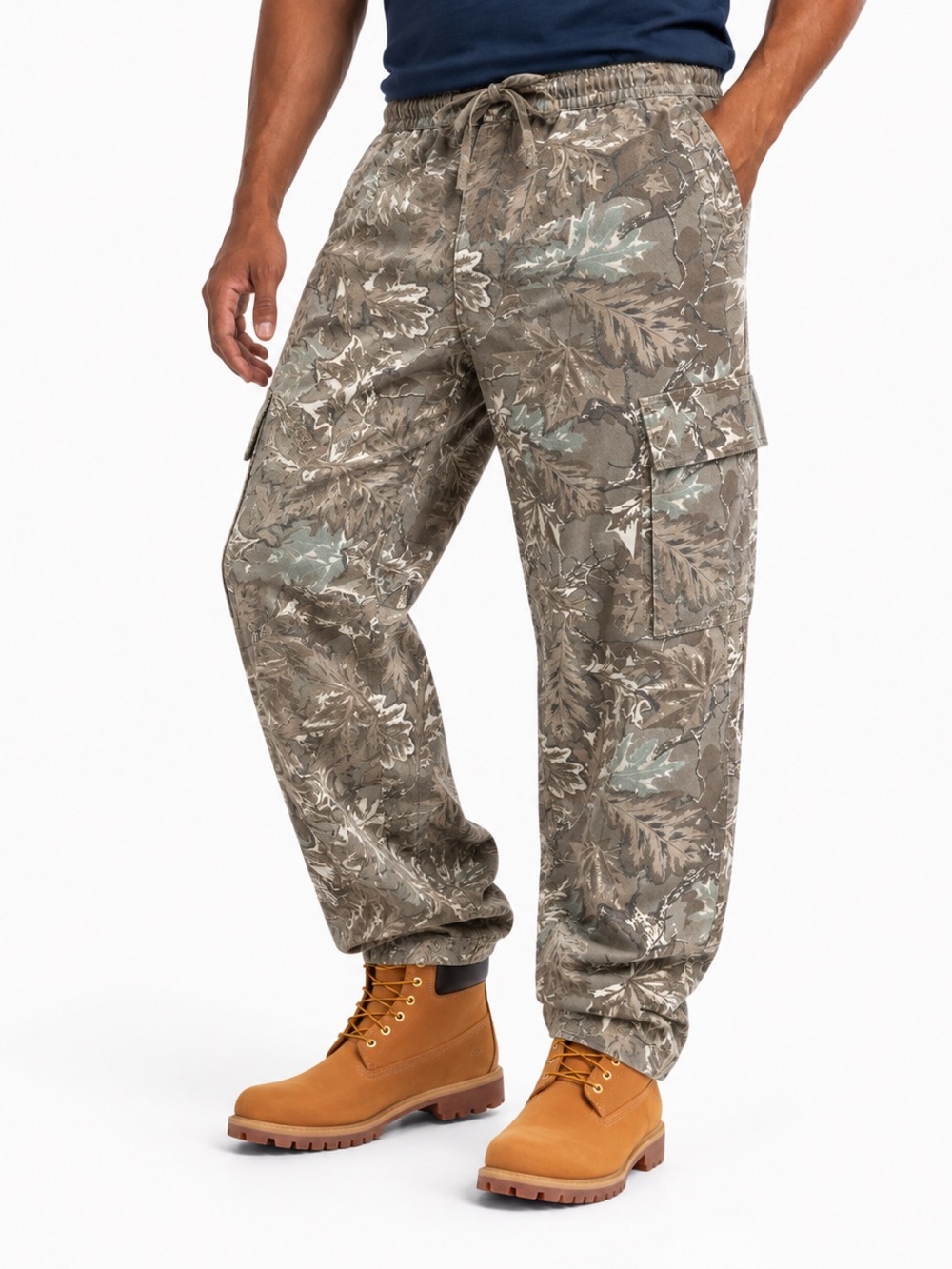 Original Use Men's Camo Print Baggy Utility Pants Green Size XL